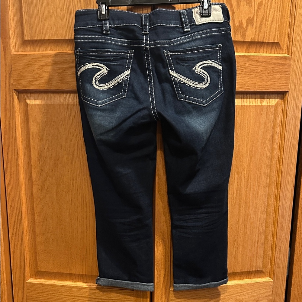 Silver Suki Dark Blue mid capri - Picture 2 of 4